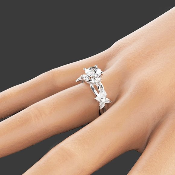 🥰Twisted Beautiful Bright Flower Silver Wedding Rings for Women, INDN8054 - Picture 7 of 8